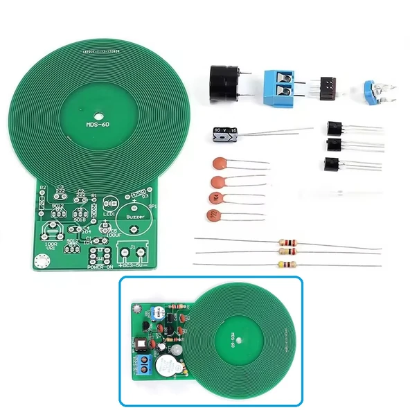 DC 3-5V Metal Dedektör 60mm Temassız Sensör Hobi Devresi DIY Lehimleme Kiti - Demonte(Montesiz) ürün görseli 1
