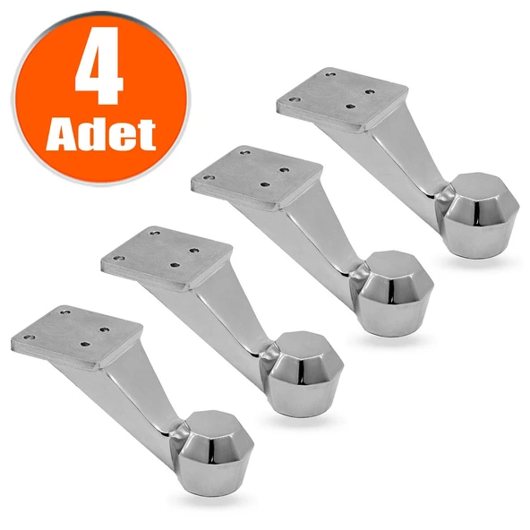 Mobilya Kanepe Koltuk Sehpa Ünite Ayağı 7 Cm Krom Metal Baza Ayakları (4 ADET) ürün görseli 1