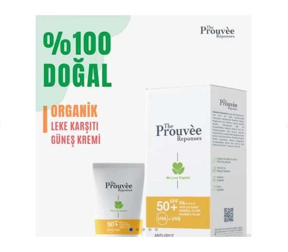 The Prouvée Réponses %100 Doğal Leke Karşıtı Yüz Güneş Kremi  40 ml ürün görseli 1