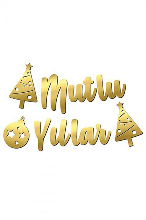 Yılbaşı Kaligrafi Mutlu Yıllar Afiş Altın - Resim 2