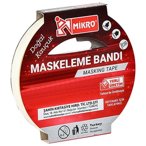 Maskeleme Bandı 12Mmx25Mt Kağıt Bant - 3 adet ürün görseli 1