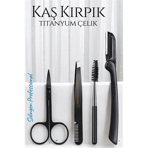Kirpik Kaş Bakım Kiti Titanyum Çelik Solingen P47408S17674 ürün görseli 1