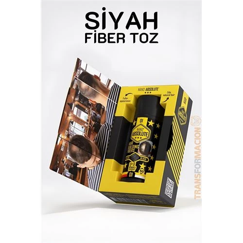 TransForMacion Saç Dolgunlaştırıcı Fiber Topik Toz SİYAH 50 Gram ürün görseli 1