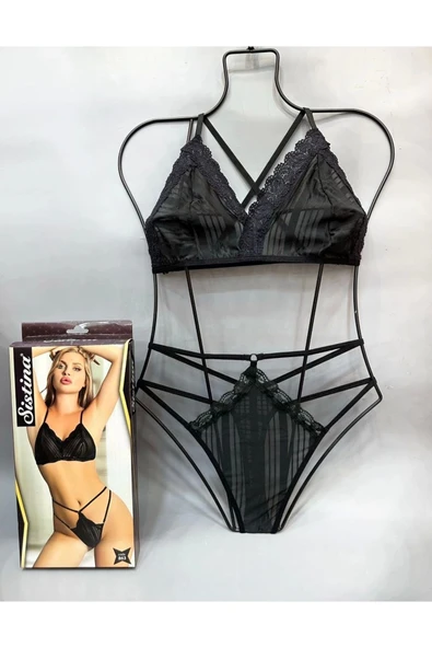 Siyah Bralet Sütyen Takım - B863 - Resim 4
