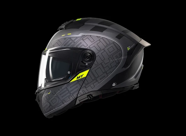 KASK MT ATOM 2 DESTINY C2 ÇENE AÇILIR MAT FÜME/SİYAH ürün görseli 1