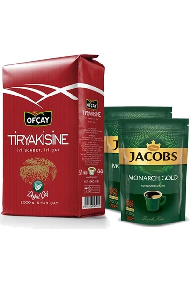 Ofçay Tiryakisine Dökme Siyah Çay 1000 gr & Jacobs Monarch Gold Kahve 2 x 200 gr ürün görseli 1