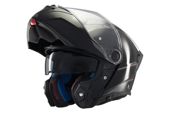 KASK MT ATOM 2 A1 ÇENE AÇILIR PARLAK SİYAH - Resim 3