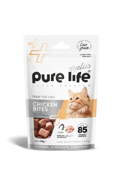 PureLife Plus Tavuk Etli, Lokmalık Kedi Ödül Maması 60gr ürün görseli 1