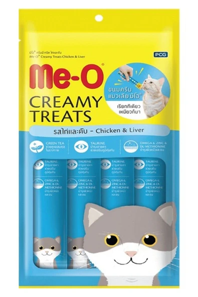 me-o Meo Creamy Treats Tavuklu Ve Ciğerli Krem Kedi Ödülü 4 X 15 gr ürün görseli 1