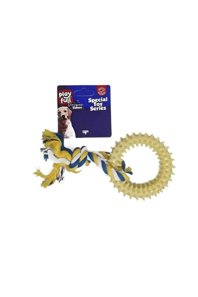 PLAYFULL Plastik Ve Ipli Köpek Halka Oyuncağı 18 Cm ürün görseli 1