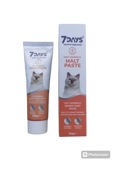 7DAYS KEDİLER İÇİN TÜY YUMAĞI ÖNLEMEYİ DESTEKLEYEN MALT MACUNU 100 GR ürün görseli 1