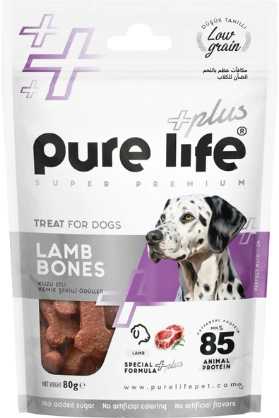 PureLife Plus Kuzu Etli, Kemik Şekilli Köpek Ödül Maması 80gr ürün görseli 1