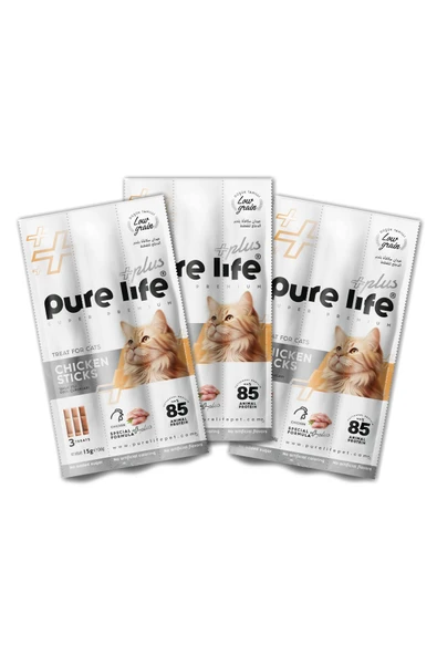 PureLife Plus Tavuk Etli, Kedi Ödül Çubukları (5g x 3) 3 Adet ürün görseli 1