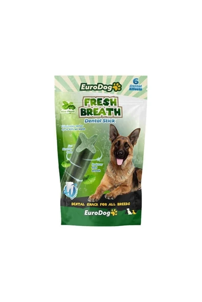 Eurodog Euro Dog Fresh Breath Naneli Çubuk Köpek Ödül Maması 6 Adet 100 gr ürün görseli 1