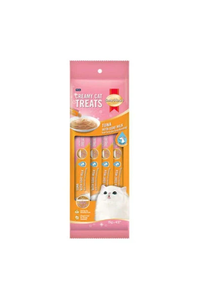 SMART HEART Ton Balıklı Keçi Sütlü Krema Kedi Öülü 4x15 Gr ürün görseli 1
