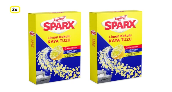 Asperox Sparx Bulaşık Makinesi Limon Kokulu Kaya Tuzu 1.5 kg x 2 Adet ürün görseli 1