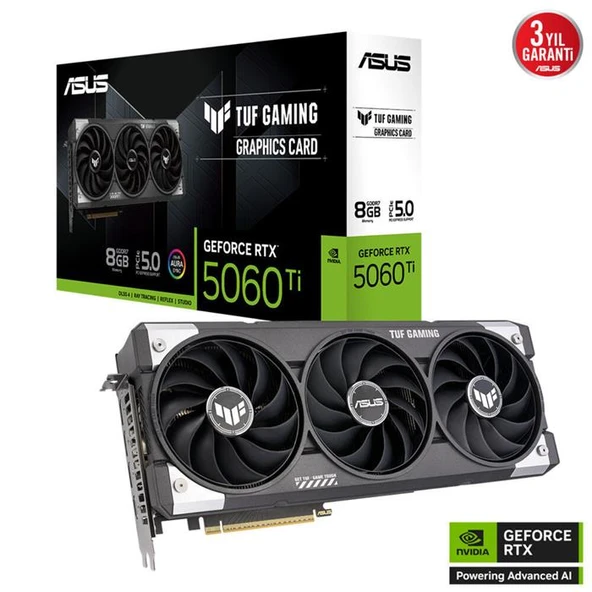 ASUS PRIME-RTX5060TI-O8G 8GB Nvidia RTX5060Ti GDDR7 128bit HDMI 3xDP 16x Ekran Kartı ürün görseli 1