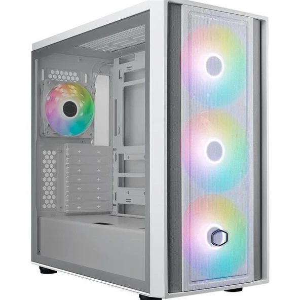 CM MasterBox 600 TG Mesh Beyaz ARGB 3x14cm Fanı, Normal ve Back-Connect Anakart Destekli ATX Kasa MB600-WGNN-S00 ürün görseli 1