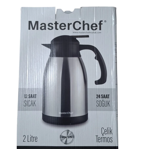 MasterChef 2 Litre Çelik Termos İnox - Resim 3