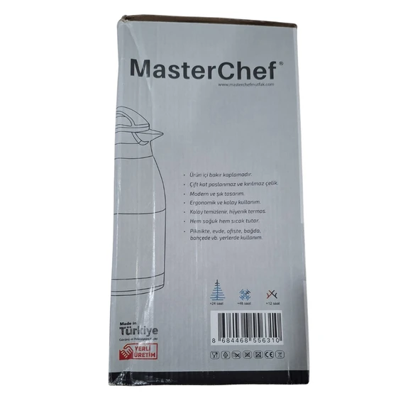 MasterChef 2 Litre Çelik Termos İnox - Resim 5