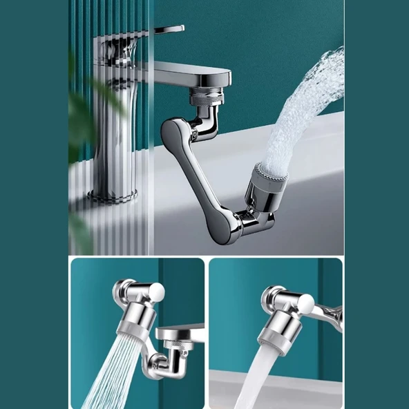Mucit Home  1080 Derece Dönebilen 2 Modlu Mutfak Musluk Başlığı Banyo Musluk Ucu Evrensel Fonksiyonlu Başlık ürün görseli 1