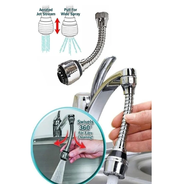 Mucit Home 1 Adet 360° Dönebilen Su Mutfak Lavabo Musluk Püskürtücü ürün görseli 1