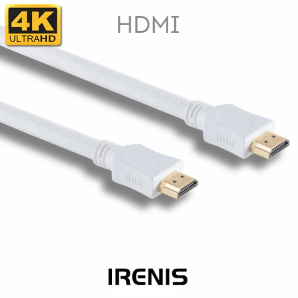 IRENIS HDMI Kablo, 4K Destekli, Altın Uçlu, Naylon Örgü, 2 Metre ürün görseli 1