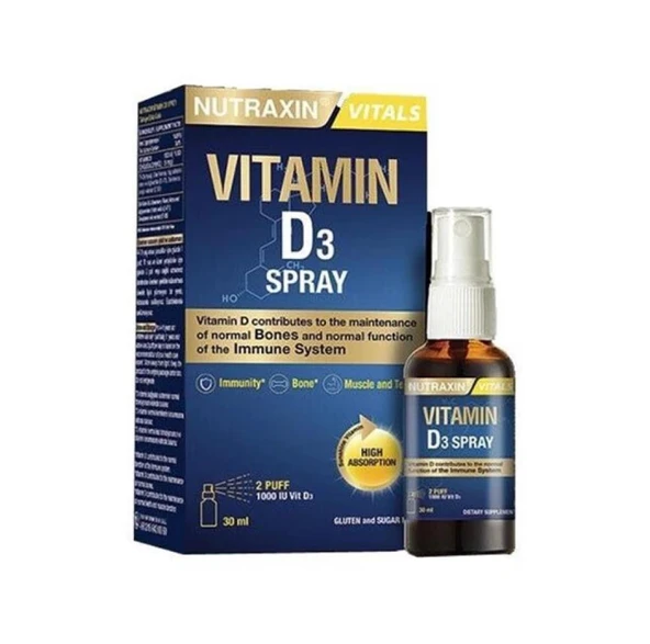 Nutraxin D3 Vitamin Sprey - Gıda Takviyesi 30 ml ürün görseli 1