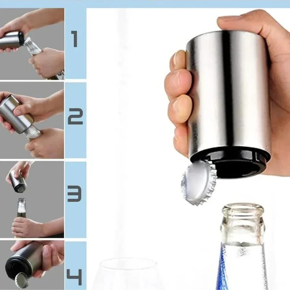 Mucit Home  Otomatik Manyetik Meşrubat Kapak Açacağı Bas Çek Mıknatıslı Şişe ürün görseli 1