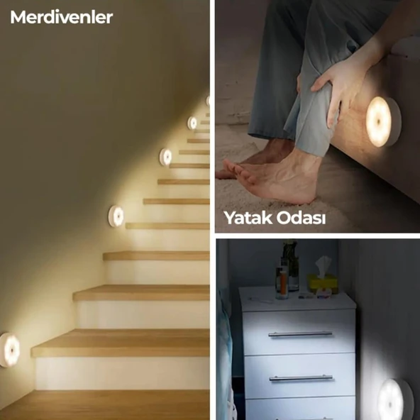 Mucit Home  Hareket Sensörlü Usb Şarjlı Led Işık Lamba-oda, Mutfak, Salon Ve Merdiven Işıklandırma ürün görseli 1