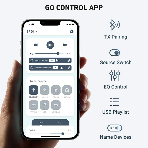Arylic BP50 Bluetooth PreAmfi - Resim 7