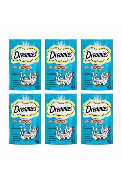 Dreamies Somon Balıklı Kedi Ödülü 6 Adet x 60 Gr ürün görseli 1