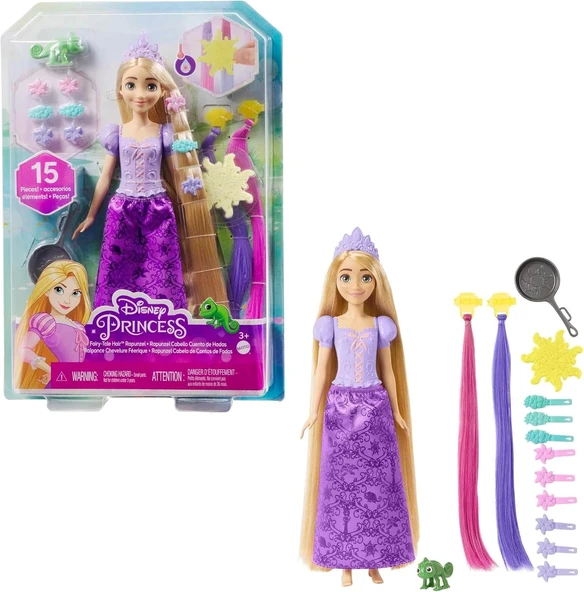 Disney Prenses Renk Değiştiren Sihirli Saçlı Rapunzel, 3 yaş ve üzeri, HLW18 ürün görseli 1