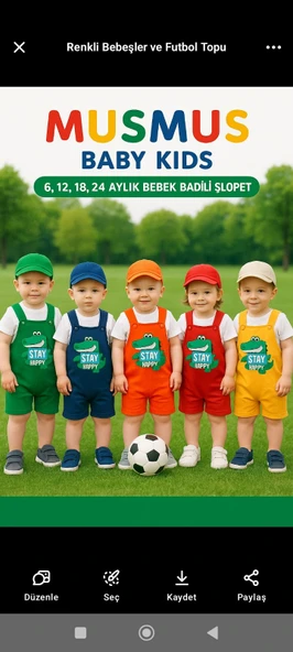 BEBEK BADY'Lİ SALOPET Takım 6-12-18-24 aylık toptan 4'lü seri. ŞAPKA DAHİL DEĞİLDİR ürün görseli 1