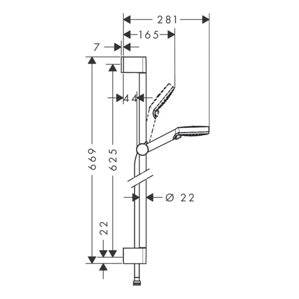 Hansgrohe Crometta Vario Duş Seti 65 cm - Resim 2