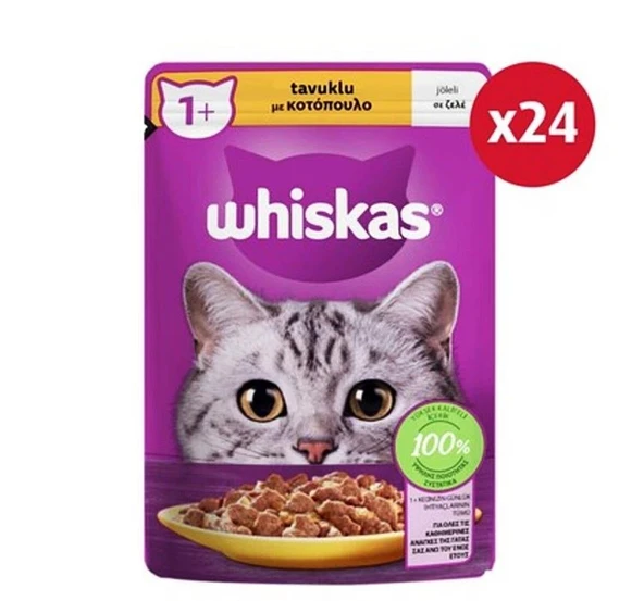 Whiskas Pouch Pure Delight Tavuklu Yetişkin Kedi Mama 24 X 85 G ürün görseli 1