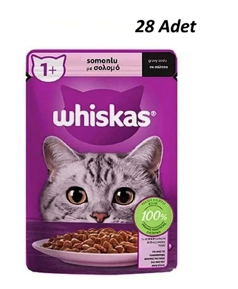 Whiskas Pouch Somonlu Yaş Kedi Maması 85 gr X 28 Adet ürün görseli 1