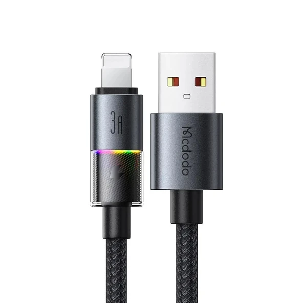 Mcdodo CA-8170 Usb iPhone 3A 7 Renkli LED Işıklı Şarj Data Kablosu ürün görseli 1
