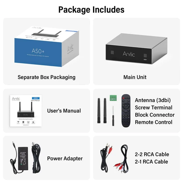 Arylic A50+ 50W X2 Stream Amfi - Resim 10