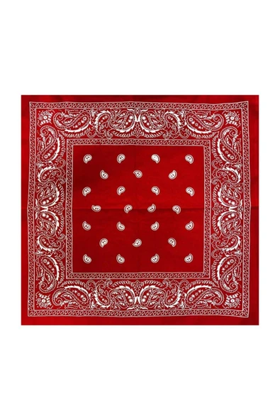 fame-stoned Kırmızı Damla Desen Penye Bandana ürün görseli 1