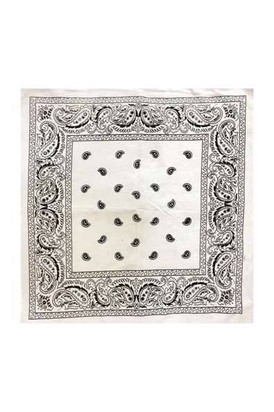 fame-stoned Beyaz Damla Desen Penye Bandana ürün görseli 1