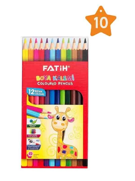 Fatih Kuru Boya 12 Renk Tam Boy 10 Adet ürün görseli 1