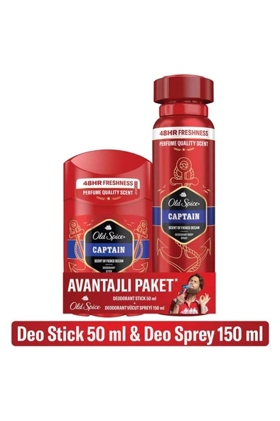 Old Spice Captain Deodorant Spray Stick 150+50 ml Avantajlı Paket ürün görseli 1
