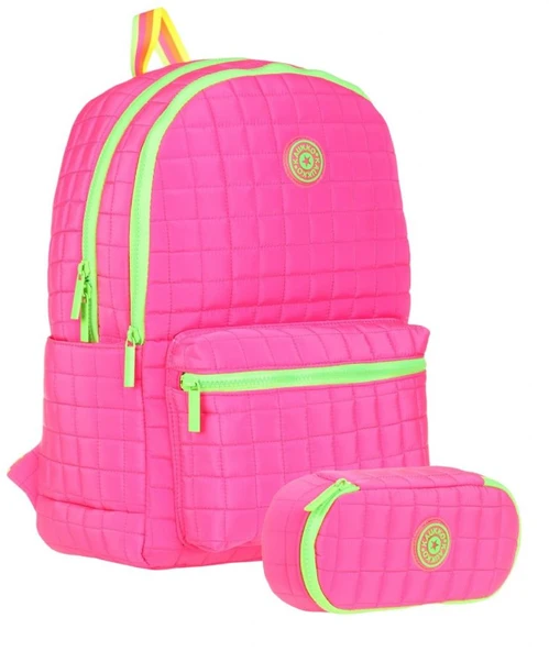 Kaukko Kız Çocuklar İçin Pembe Okul Çantası ve Organizer Kalemlik Seti (KK-K1771+KK-K2622) ürün görseli 1