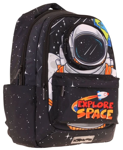 Kaukko Toys Erkek Çocuk 3D Astronot Şekilli İlkokul ve Günlük Sırt Çantası - Siyah - L5253 ürün görseli 1