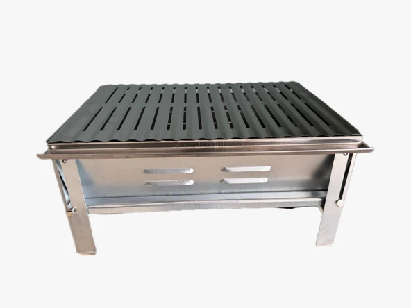 Despina Home Katlanabilir Krom Izgaralı Galvaniz Mangal Çantalı 0.60MM Kalın ürün görseli 1
