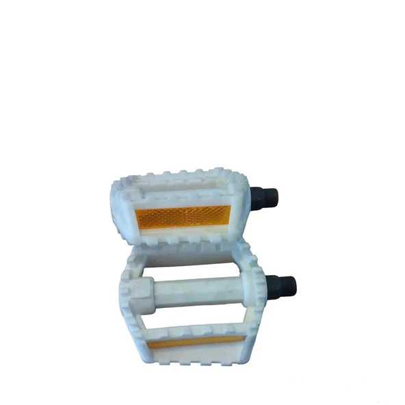 PEDAL MTB BİSİKLET 24-26 JANT İÇİN PLASTİK BİLYALI  REFLEKTÖRLÜ ÇİFT BEYAZ ürün görseli 1