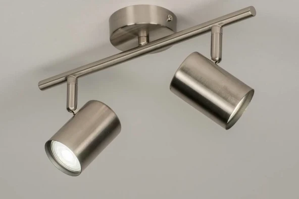Rsylight Retro Metal İnox 2 Li 180 Derece Hareketli Led Spot Avize Günışığı Ampullü ürün görseli 1