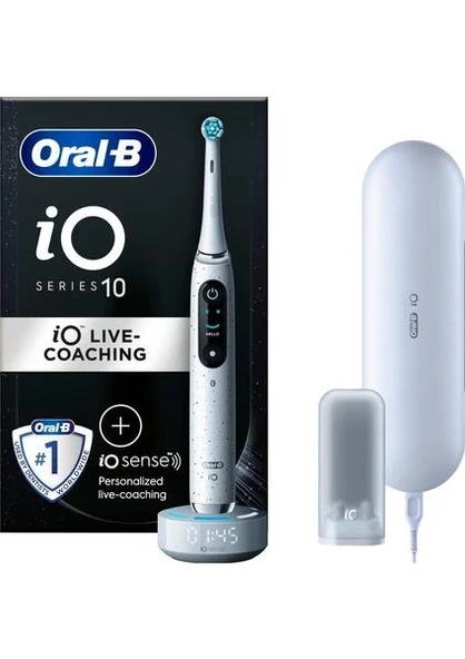 Oral-B iO 10 Stardust Beyaz Şarjlı Diş Fırçası ürün görseli 1