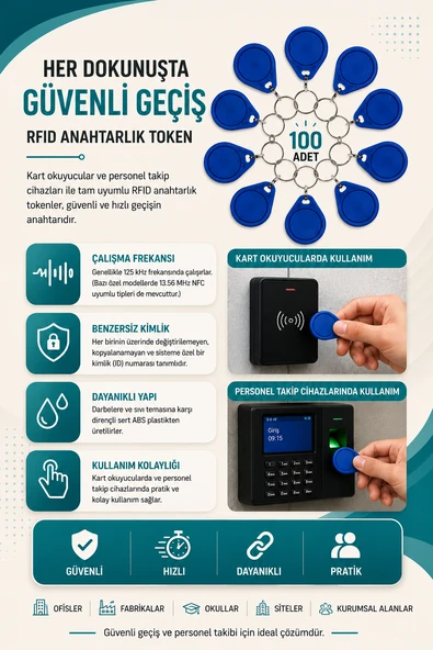 Linas Anahtar Tip Proximityi 125 Khz Personel Kartı (100 adet) ürün görseli 1